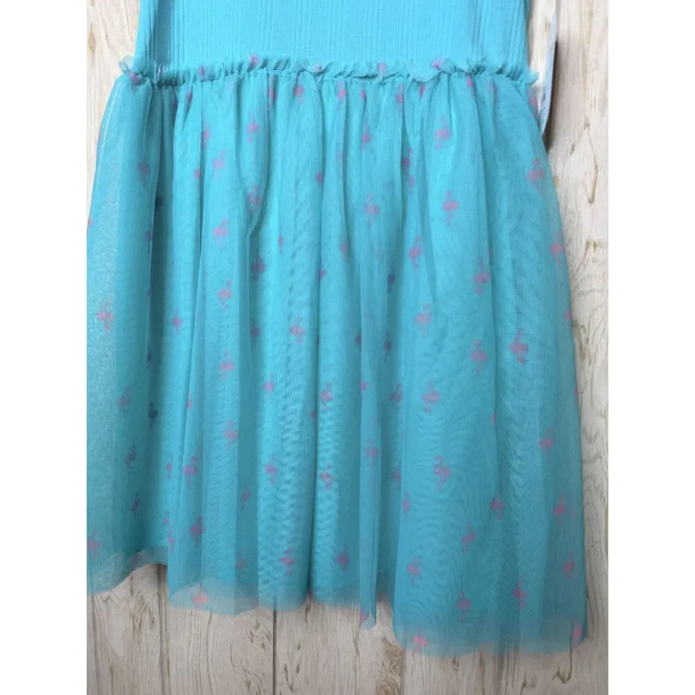 Wonder Nation Girls Tutu Dress with Short Sleeves Green Waterfall